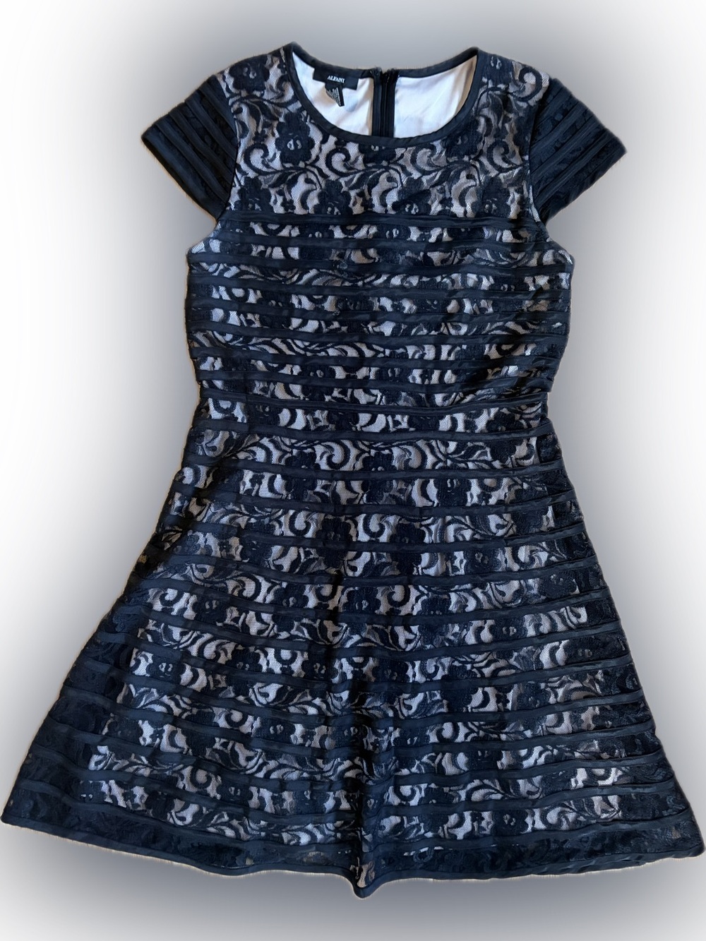 Alfani Black Lace-Overlay Midi Dress
